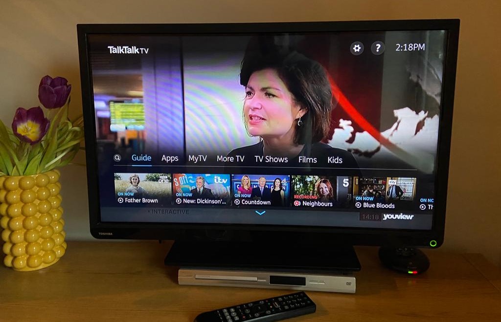 TalkTalk TV Plus set top box home screen