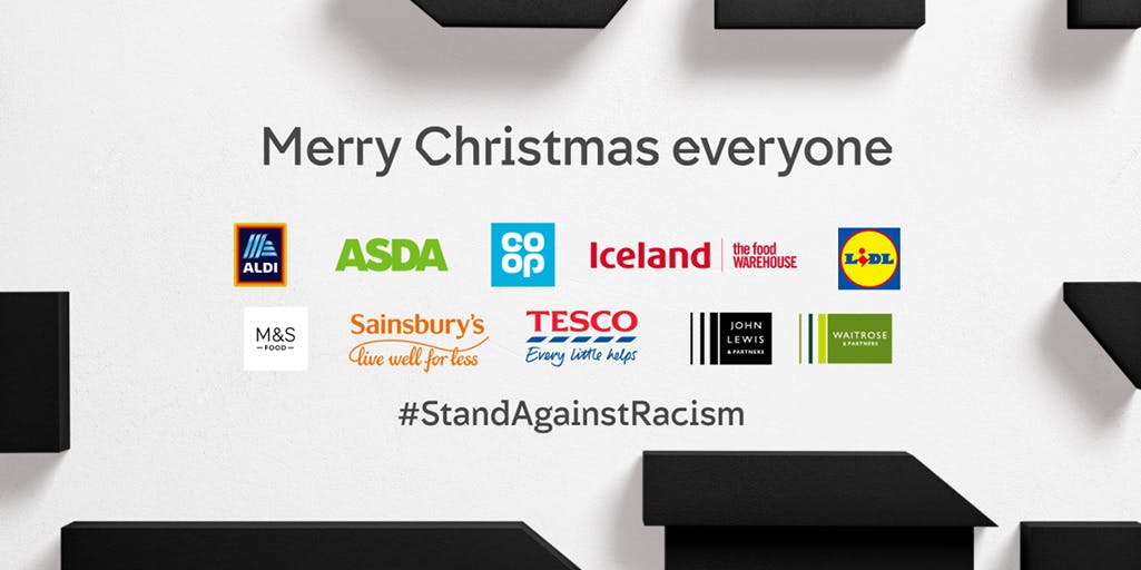 Image of anti-racism advert from Channel 4 #StandAgainstRacism