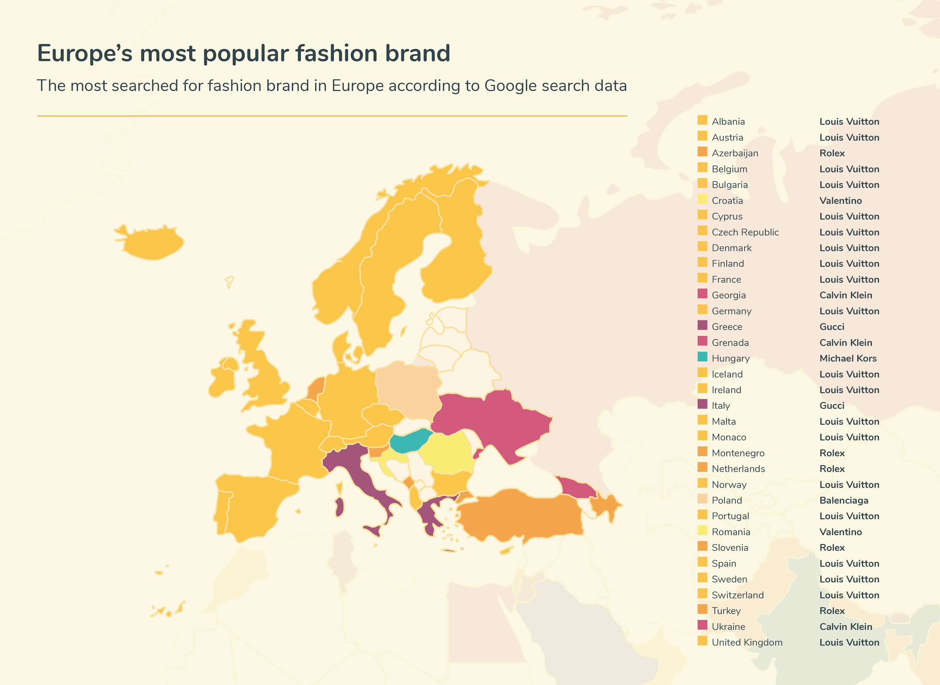 Revealed the most searched for fashion and celebrity inspiration