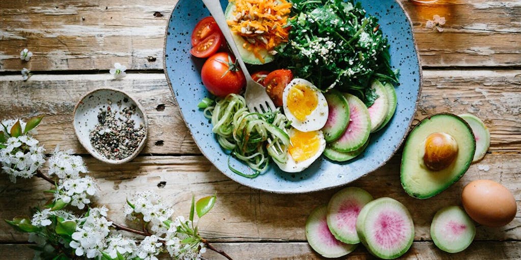 Image with a plate of healthy food