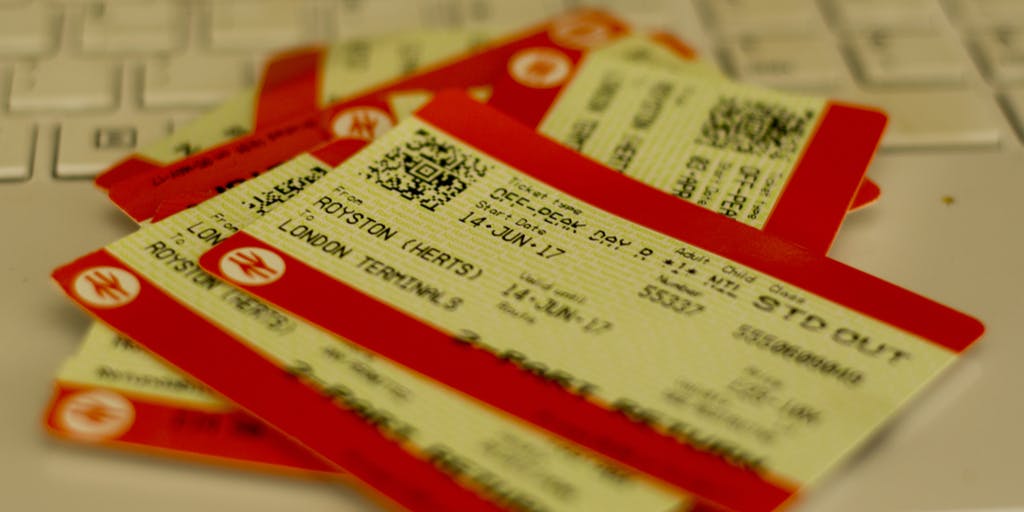 Train tickets piled up
